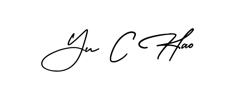 Make a beautiful signature design for name Yu C Hao. With this signature (AmerikaSignatureDemo-Regular) style, you can create a handwritten signature for free. Yu C Hao signature style 3 images and pictures png