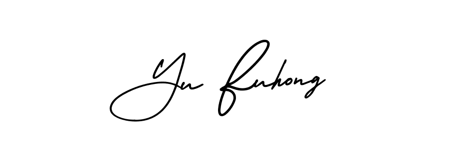 AmerikaSignatureDemo-Regular is a professional signature style that is perfect for those who want to add a touch of class to their signature. It is also a great choice for those who want to make their signature more unique. Get Yu Fuhong name to fancy signature for free. Yu Fuhong signature style 3 images and pictures png