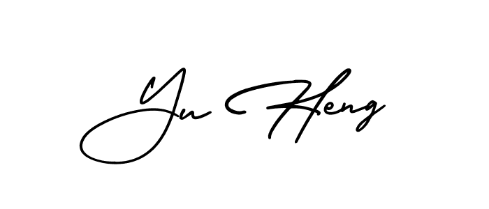 Yu Heng stylish signature style. Best Handwritten Sign (AmerikaSignatureDemo-Regular) for my name. Handwritten Signature Collection Ideas for my name Yu Heng. Yu Heng signature style 3 images and pictures png