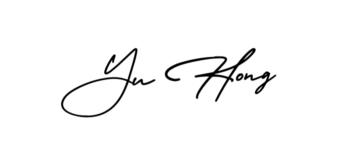 How to make Yu Hong signature? AmerikaSignatureDemo-Regular is a professional autograph style. Create handwritten signature for Yu Hong name. Yu Hong signature style 3 images and pictures png