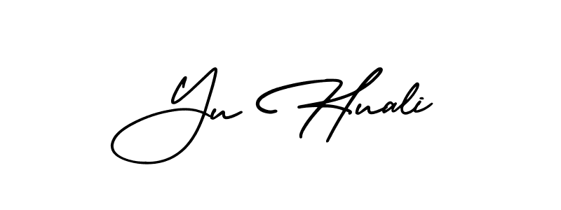 Make a beautiful signature design for name Yu Huali. With this signature (AmerikaSignatureDemo-Regular) style, you can create a handwritten signature for free. Yu Huali signature style 3 images and pictures png