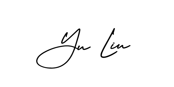 Yu Liu stylish signature style. Best Handwritten Sign (AmerikaSignatureDemo-Regular) for my name. Handwritten Signature Collection Ideas for my name Yu Liu. Yu Liu signature style 3 images and pictures png