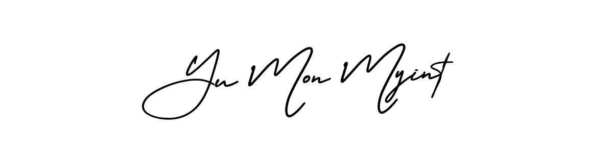 How to make Yu Mon Myint signature? AmerikaSignatureDemo-Regular is a professional autograph style. Create handwritten signature for Yu Mon Myint name. Yu Mon Myint signature style 3 images and pictures png