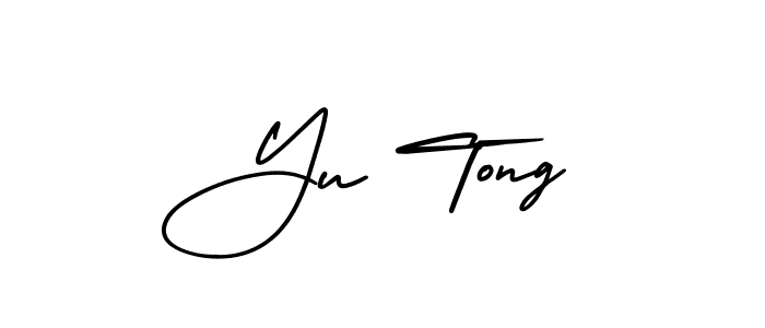 Create a beautiful signature design for name Yu Tong. With this signature (AmerikaSignatureDemo-Regular) fonts, you can make a handwritten signature for free. Yu Tong signature style 3 images and pictures png