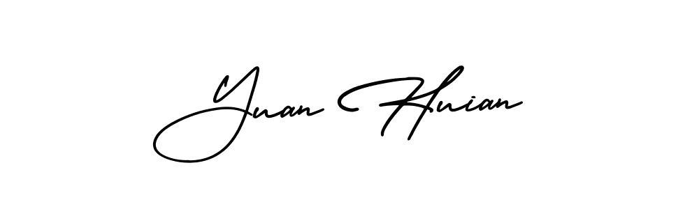 How to make Yuan Huian name signature. Use AmerikaSignatureDemo-Regular style for creating short signs online. This is the latest handwritten sign. Yuan Huian signature style 3 images and pictures png