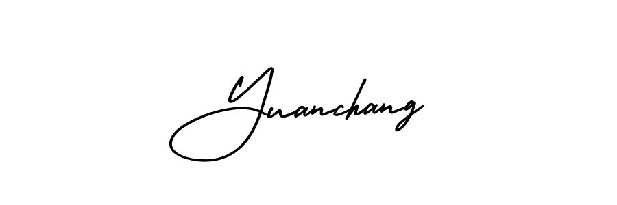 if you are searching for the best signature style for your name Yuanchang. so please give up your signature search. here we have designed multiple signature styles  using AmerikaSignatureDemo-Regular. Yuanchang signature style 3 images and pictures png