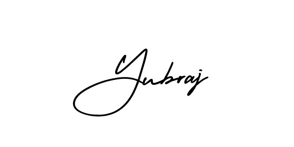 The best way (AmerikaSignatureDemo-Regular) to make a short signature is to pick only two or three words in your name. The name Yubraj include a total of six letters. For converting this name. Yubraj signature style 3 images and pictures png