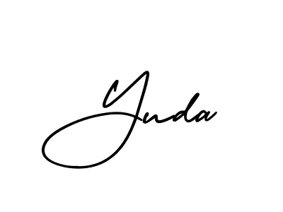 How to make Yuda name signature. Use AmerikaSignatureDemo-Regular style for creating short signs online. This is the latest handwritten sign. Yuda signature style 3 images and pictures png