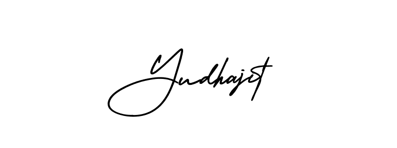 Use a signature maker to create a handwritten signature online. With this signature software, you can design (AmerikaSignatureDemo-Regular) your own signature for name Yudhajit. Yudhajit signature style 3 images and pictures png