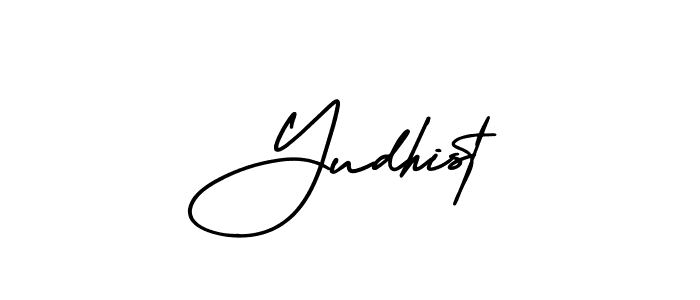 if you are searching for the best signature style for your name Yudhist. so please give up your signature search. here we have designed multiple signature styles  using AmerikaSignatureDemo-Regular. Yudhist signature style 3 images and pictures png