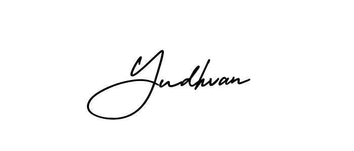 You should practise on your own different ways (AmerikaSignatureDemo-Regular) to write your name (Yudhvan) in signature. don't let someone else do it for you. Yudhvan signature style 3 images and pictures png