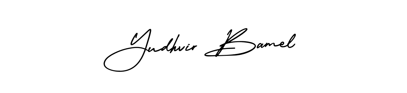 Create a beautiful signature design for name Yudhvir Bamel. With this signature (AmerikaSignatureDemo-Regular) fonts, you can make a handwritten signature for free. Yudhvir Bamel signature style 3 images and pictures png