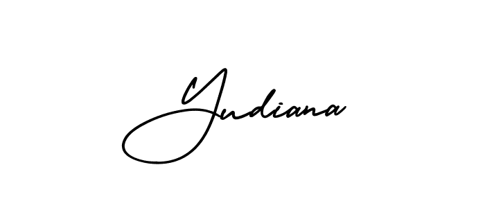 You should practise on your own different ways (AmerikaSignatureDemo-Regular) to write your name (Yudiana) in signature. don't let someone else do it for you. Yudiana signature style 3 images and pictures png
