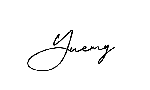 This is the best signature style for the Yuemy name. Also you like these signature font (AmerikaSignatureDemo-Regular). Mix name signature. Yuemy signature style 3 images and pictures png