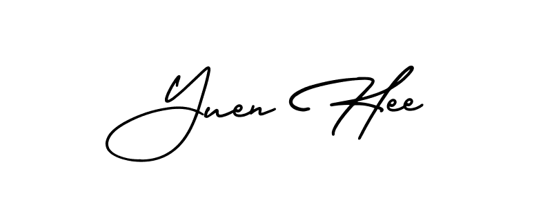 Create a beautiful signature design for name Yuen Hee. With this signature (AmerikaSignatureDemo-Regular) fonts, you can make a handwritten signature for free. Yuen Hee signature style 3 images and pictures png