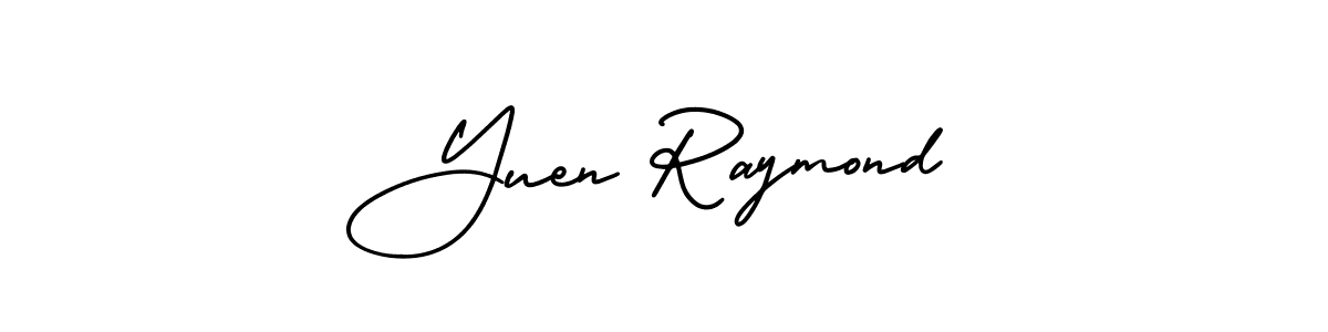 Use a signature maker to create a handwritten signature online. With this signature software, you can design (AmerikaSignatureDemo-Regular) your own signature for name Yuen Raymond. Yuen Raymond signature style 3 images and pictures png