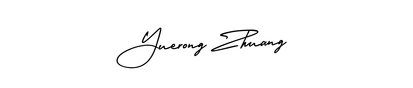 This is the best signature style for the Yuerong Zhuang name. Also you like these signature font (AmerikaSignatureDemo-Regular). Mix name signature. Yuerong Zhuang signature style 3 images and pictures png