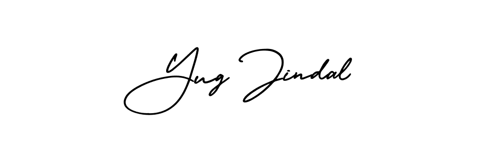 This is the best signature style for the Yug Jindal name. Also you like these signature font (AmerikaSignatureDemo-Regular). Mix name signature. Yug Jindal signature style 3 images and pictures png