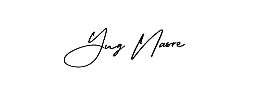 Make a beautiful signature design for name Yug Nasre. With this signature (AmerikaSignatureDemo-Regular) style, you can create a handwritten signature for free. Yug Nasre signature style 3 images and pictures png