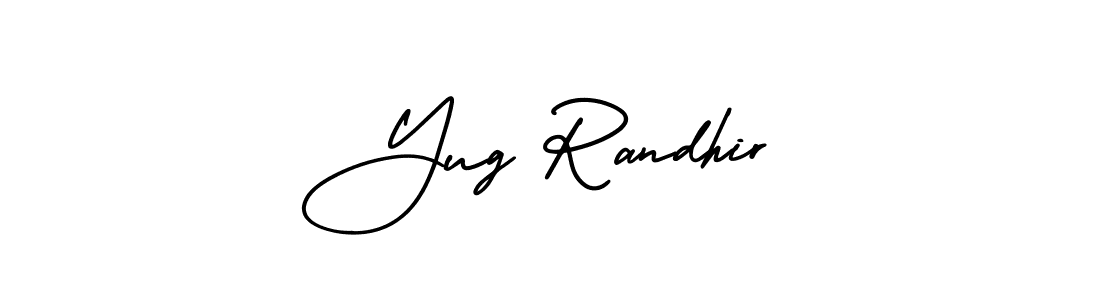 Similarly AmerikaSignatureDemo-Regular is the best handwritten signature design. Signature creator online .You can use it as an online autograph creator for name Yug Randhir. Yug Randhir signature style 3 images and pictures png