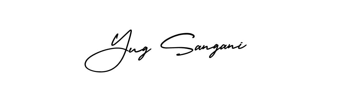 How to make Yug Sangani name signature. Use AmerikaSignatureDemo-Regular style for creating short signs online. This is the latest handwritten sign. Yug Sangani signature style 3 images and pictures png