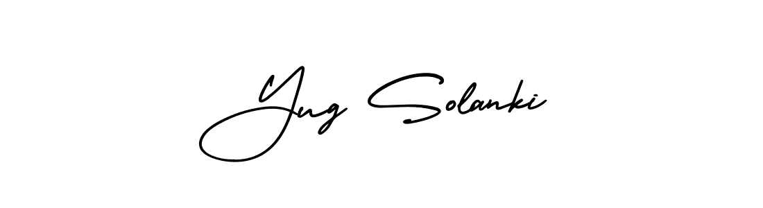 This is the best signature style for the Yug Solanki name. Also you like these signature font (AmerikaSignatureDemo-Regular). Mix name signature. Yug Solanki signature style 3 images and pictures png