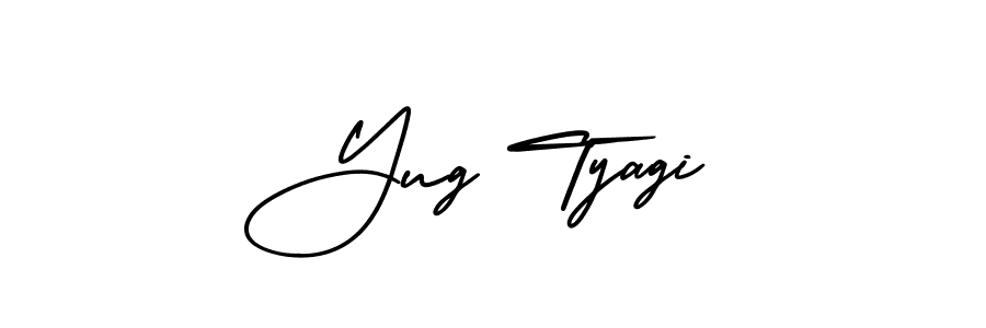 Similarly AmerikaSignatureDemo-Regular is the best handwritten signature design. Signature creator online .You can use it as an online autograph creator for name Yug Tyagi. Yug Tyagi signature style 3 images and pictures png