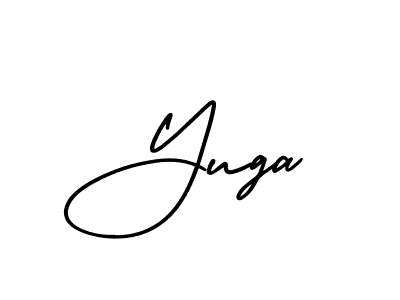 You should practise on your own different ways (AmerikaSignatureDemo-Regular) to write your name (Yuga) in signature. don't let someone else do it for you. Yuga signature style 3 images and pictures png