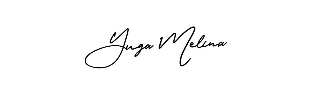 Design your own signature with our free online signature maker. With this signature software, you can create a handwritten (AmerikaSignatureDemo-Regular) signature for name Yuga Melina. Yuga Melina signature style 3 images and pictures png