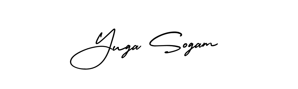 You should practise on your own different ways (AmerikaSignatureDemo-Regular) to write your name (Yuga Sogam) in signature. don't let someone else do it for you. Yuga Sogam signature style 3 images and pictures png