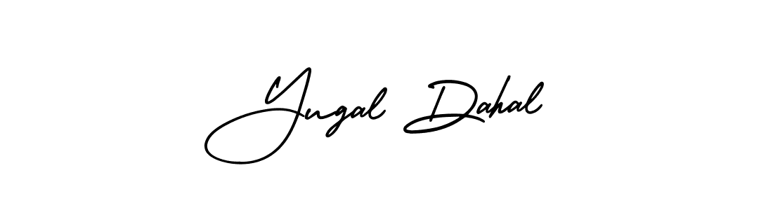 How to Draw Yugal Dahal signature style? AmerikaSignatureDemo-Regular is a latest design signature styles for name Yugal Dahal. Yugal Dahal signature style 3 images and pictures png