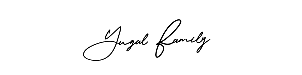 Use a signature maker to create a handwritten signature online. With this signature software, you can design (AmerikaSignatureDemo-Regular) your own signature for name Yugal Family. Yugal Family signature style 3 images and pictures png