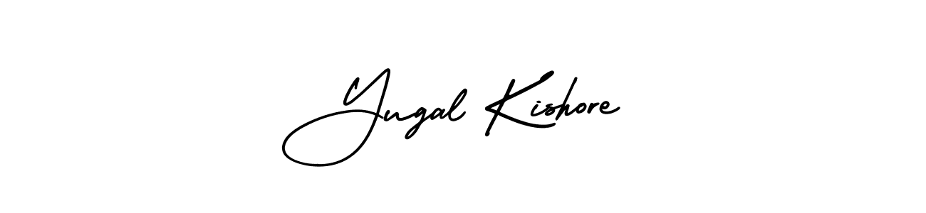 How to Draw Yugal Kishore signature style? AmerikaSignatureDemo-Regular is a latest design signature styles for name Yugal Kishore. Yugal Kishore signature style 3 images and pictures png