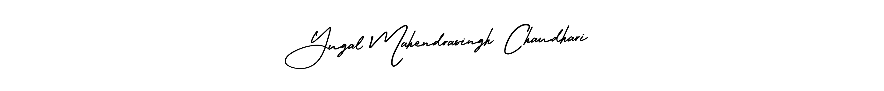 How to Draw Yugal Mahendrasingh Chaudhari signature style? AmerikaSignatureDemo-Regular is a latest design signature styles for name Yugal Mahendrasingh Chaudhari. Yugal Mahendrasingh Chaudhari signature style 3 images and pictures png