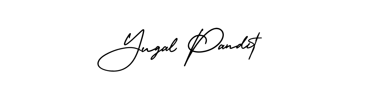 AmerikaSignatureDemo-Regular is a professional signature style that is perfect for those who want to add a touch of class to their signature. It is also a great choice for those who want to make their signature more unique. Get Yugal Pandit name to fancy signature for free. Yugal Pandit signature style 3 images and pictures png