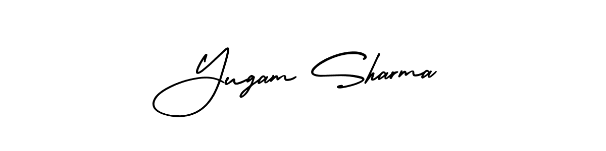 Use a signature maker to create a handwritten signature online. With this signature software, you can design (AmerikaSignatureDemo-Regular) your own signature for name Yugam Sharma. Yugam Sharma signature style 3 images and pictures png