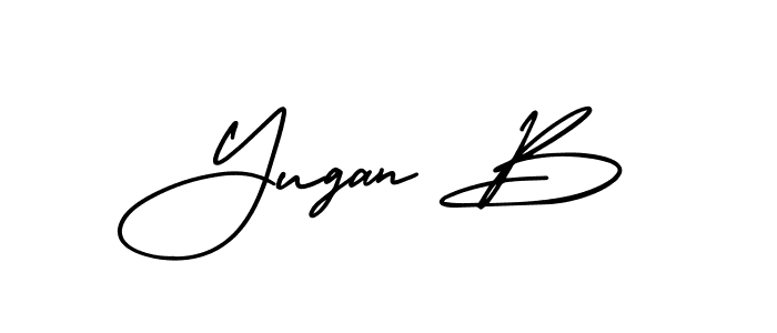 Use a signature maker to create a handwritten signature online. With this signature software, you can design (AmerikaSignatureDemo-Regular) your own signature for name Yugan B. Yugan B signature style 3 images and pictures png