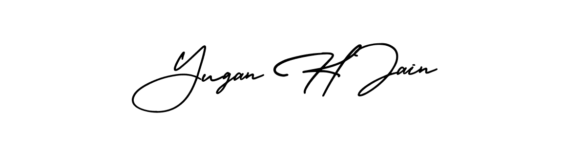 Create a beautiful signature design for name Yugan H Jain. With this signature (AmerikaSignatureDemo-Regular) fonts, you can make a handwritten signature for free. Yugan H Jain signature style 3 images and pictures png
