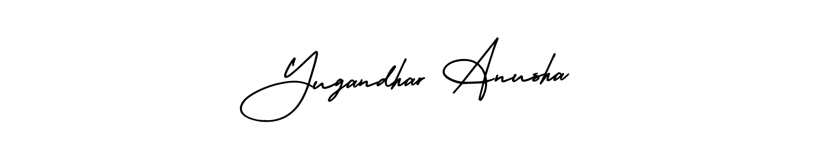 Use a signature maker to create a handwritten signature online. With this signature software, you can design (AmerikaSignatureDemo-Regular) your own signature for name Yugandhar Anusha. Yugandhar Anusha signature style 3 images and pictures png