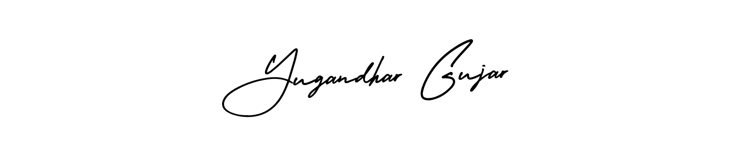 Similarly AmerikaSignatureDemo-Regular is the best handwritten signature design. Signature creator online .You can use it as an online autograph creator for name Yugandhar Gujar. Yugandhar Gujar signature style 3 images and pictures png