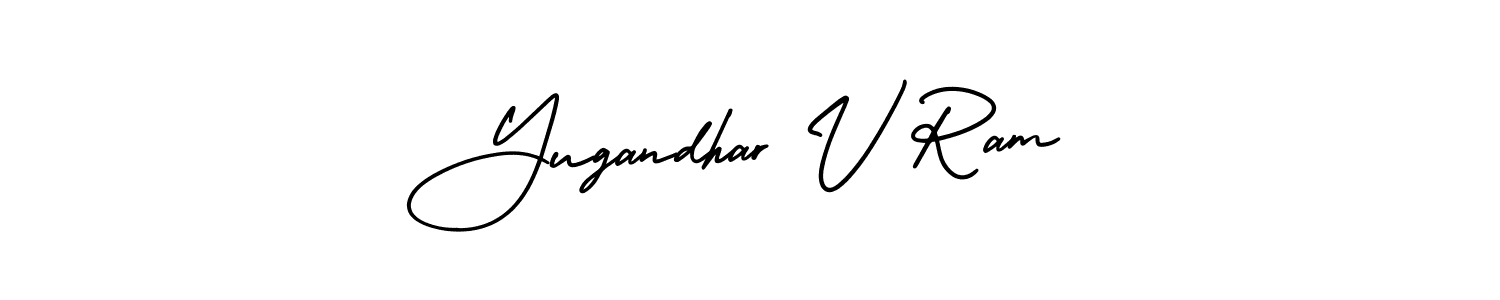 It looks lik you need a new signature style for name Yugandhar V Ram. Design unique handwritten (AmerikaSignatureDemo-Regular) signature with our free signature maker in just a few clicks. Yugandhar V Ram signature style 3 images and pictures png