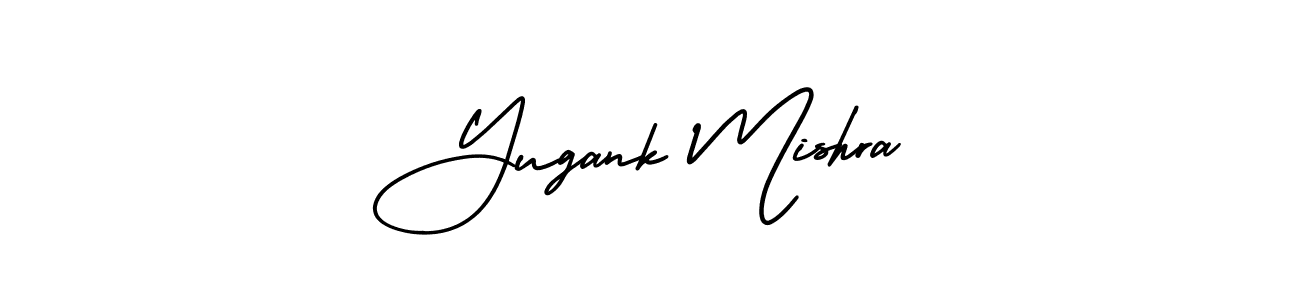 The best way (AmerikaSignatureDemo-Regular) to make a short signature is to pick only two or three words in your name. The name Yugank Mishra include a total of six letters. For converting this name. Yugank Mishra signature style 3 images and pictures png