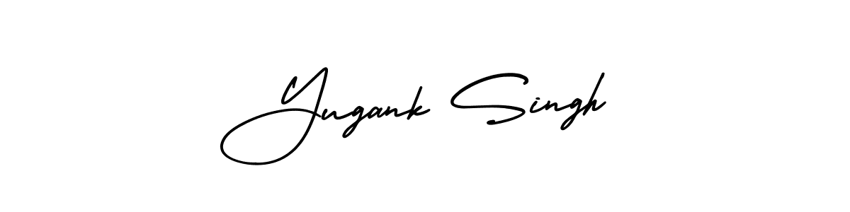 You should practise on your own different ways (AmerikaSignatureDemo-Regular) to write your name (Yugank Singh) in signature. don't let someone else do it for you. Yugank Singh signature style 3 images and pictures png