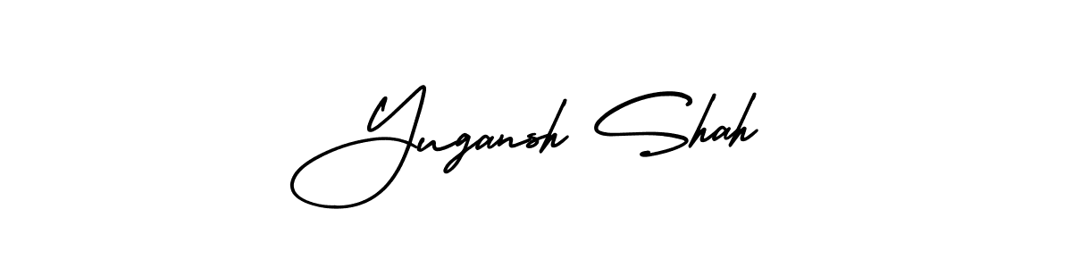 How to make Yugansh Shah name signature. Use AmerikaSignatureDemo-Regular style for creating short signs online. This is the latest handwritten sign. Yugansh Shah signature style 3 images and pictures png