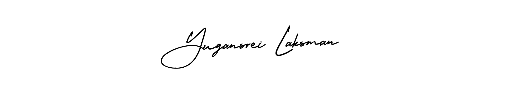 How to make Yugansrei Laksman name signature. Use AmerikaSignatureDemo-Regular style for creating short signs online. This is the latest handwritten sign. Yugansrei Laksman signature style 3 images and pictures png