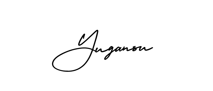 Use a signature maker to create a handwritten signature online. With this signature software, you can design (AmerikaSignatureDemo-Regular) your own signature for name Yugansu. Yugansu signature style 3 images and pictures png