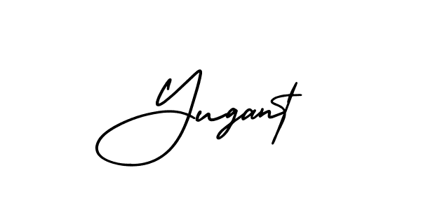 if you are searching for the best signature style for your name Yugant. so please give up your signature search. here we have designed multiple signature styles  using AmerikaSignatureDemo-Regular. Yugant signature style 3 images and pictures png