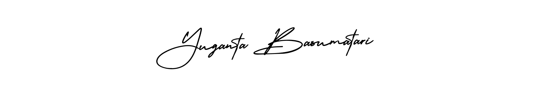 This is the best signature style for the Yuganta Basumatari name. Also you like these signature font (AmerikaSignatureDemo-Regular). Mix name signature. Yuganta Basumatari signature style 3 images and pictures png