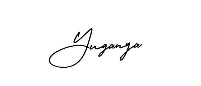 Use a signature maker to create a handwritten signature online. With this signature software, you can design (AmerikaSignatureDemo-Regular) your own signature for name Yuganya. Yuganya signature style 3 images and pictures png