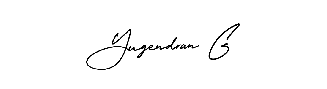 Make a short Yugendran G signature style. Manage your documents anywhere anytime using AmerikaSignatureDemo-Regular. Create and add eSignatures, submit forms, share and send files easily. Yugendran G signature style 3 images and pictures png